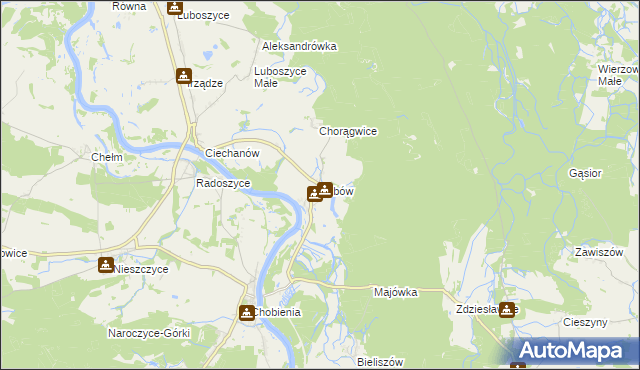 mapa Lubów gmina Jemielno, Lubów gmina Jemielno na mapie Targeo