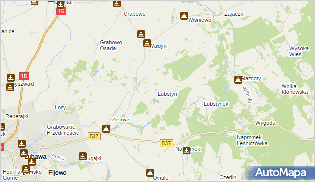 mapa Lubstyn, Lubstyn na mapie Targeo