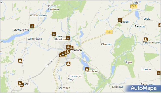 mapa Luchowo gmina Łobżenica, Luchowo gmina Łobżenica na mapie Targeo