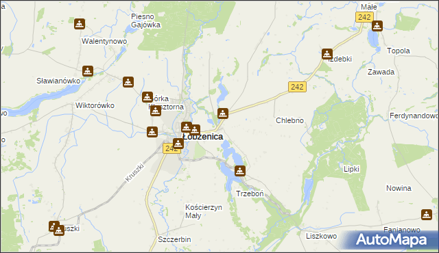 mapa Luchowo gmina Łobżenica, Luchowo gmina Łobżenica na mapie Targeo