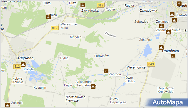 mapa Ludwinów gmina Chełm, Ludwinów gmina Chełm na mapie Targeo