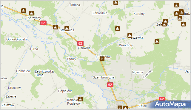 mapa Ludwinów gmina Liw, Ludwinów gmina Liw na mapie Targeo