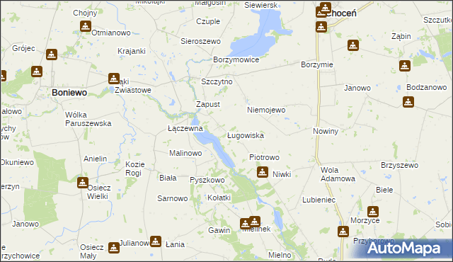 mapa Ługowiska, Ługowiska na mapie Targeo