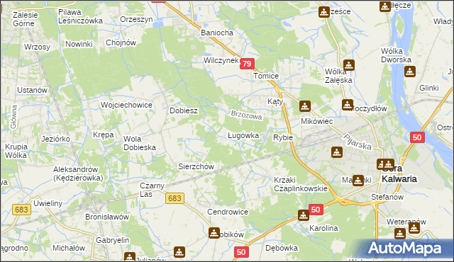 mapa Ługówka, Ługówka na mapie Targeo