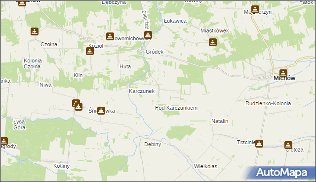 mapa Łukawka gmina Baranów, Łukawka gmina Baranów na mapie Targeo