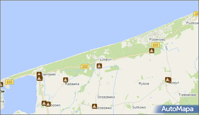 mapa Łukęcin, Łukęcin na mapie Targeo