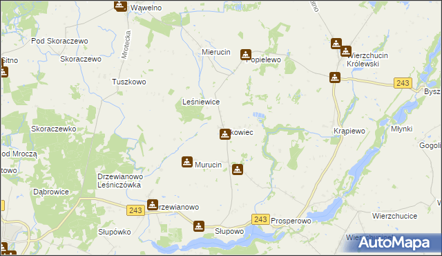 mapa Łukowiec gmina Sicienko, Łukowiec gmina Sicienko na mapie Targeo