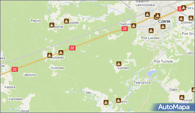 mapa Łukowo Leśniczówka, Łukowo Leśniczówka na mapie Targeo