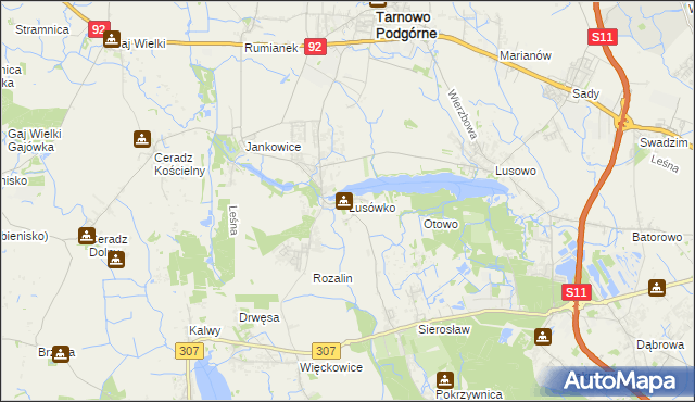 mapa Lusówko, Lusówko na mapie Targeo