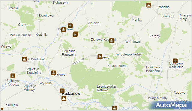 mapa Luszewo gmina Radzanów, Luszewo gmina Radzanów na mapie Targeo