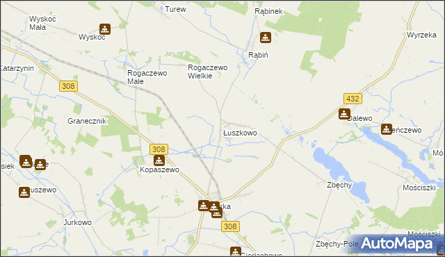 mapa Łuszkowo, Łuszkowo na mapie Targeo