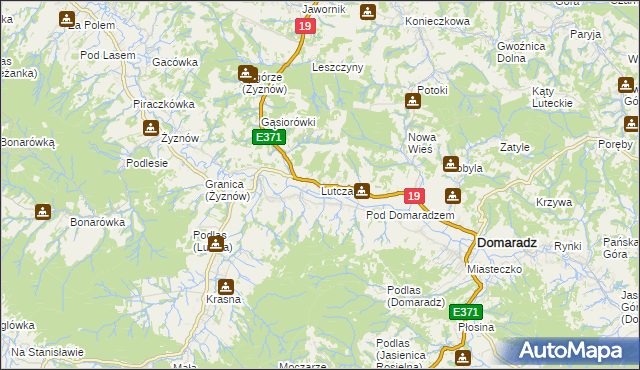 mapa Lutcza, Lutcza na mapie Targeo