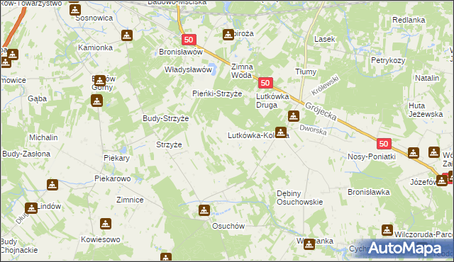 mapa Lutkówka-Kolonia, Lutkówka-Kolonia na mapie Targeo