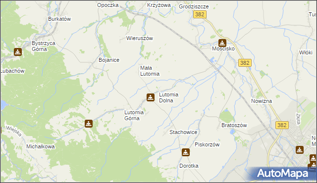 mapa Lutomia Dolna, Lutomia Dolna na mapie Targeo