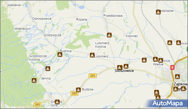 mapa Lutomierz, Lutomierz na mapie Targeo