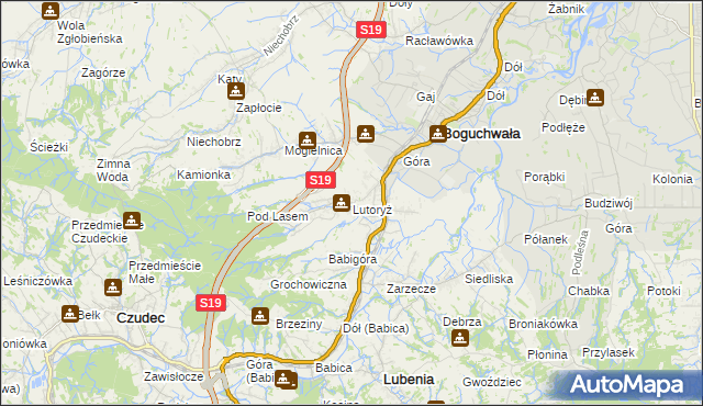 mapa Lutoryż, Lutoryż na mapie Targeo