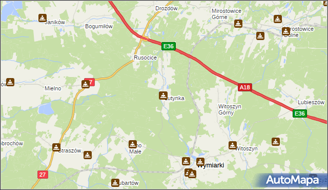 mapa Lutynka, Lutynka na mapie Targeo