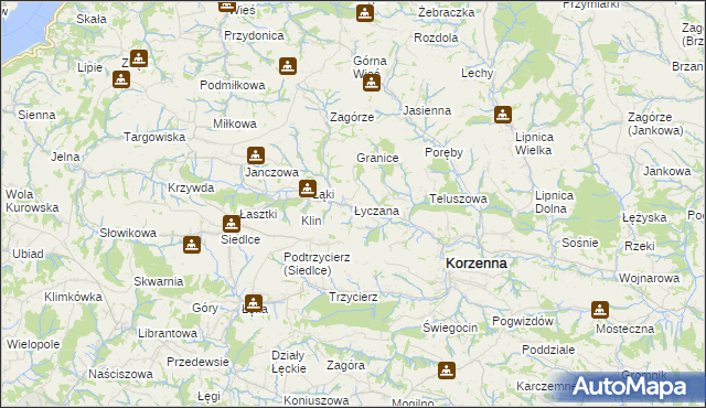 mapa Łyczana, Łyczana na mapie Targeo