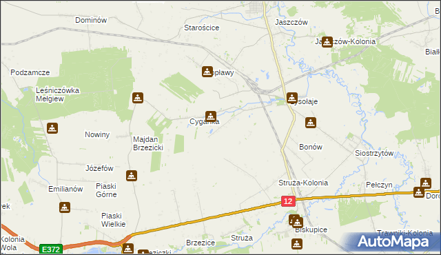 mapa Łysołaje-Kolonia, Łysołaje-Kolonia na mapie Targeo