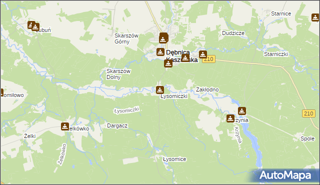 mapa Łysomiczki, Łysomiczki na mapie Targeo