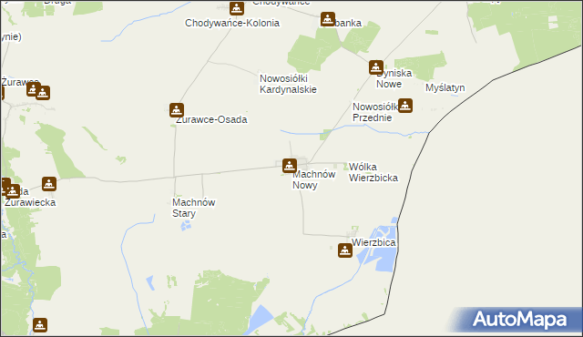 mapa Machnów Nowy, Machnów Nowy na mapie Targeo