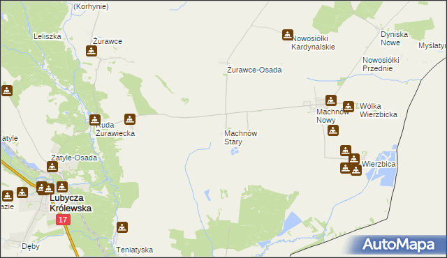 mapa Machnów Stary, Machnów Stary na mapie Targeo