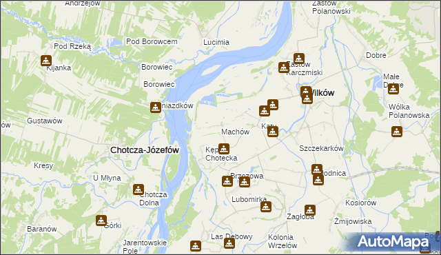 mapa Machów, Machów na mapie Targeo