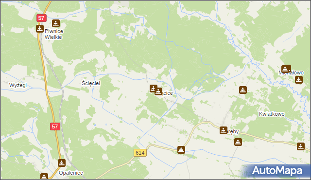 mapa Mącice, Mącice na mapie Targeo