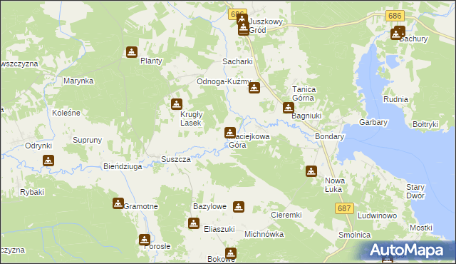 mapa Maciejkowa Góra, Maciejkowa Góra na mapie Targeo