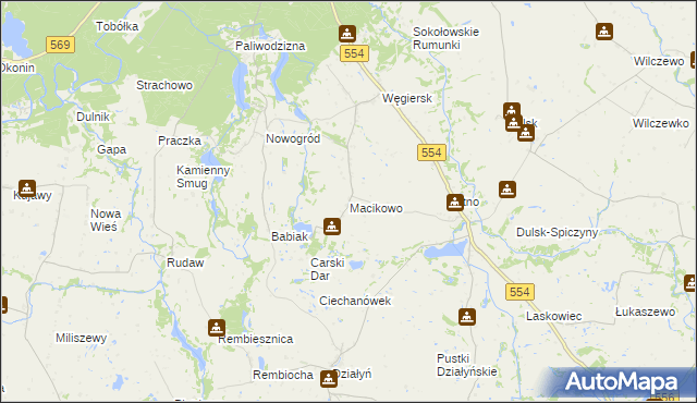 mapa Macikowo, Macikowo na mapie Targeo