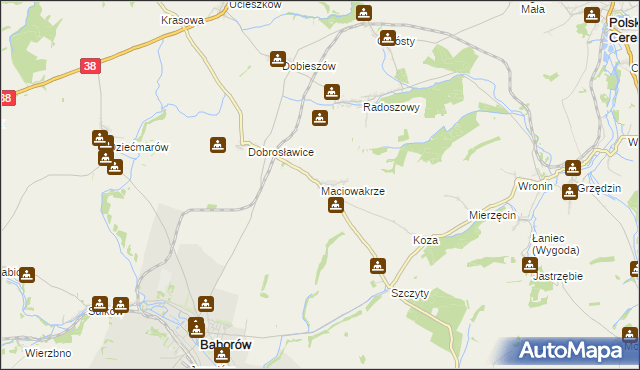 mapa Maciowakrze, Maciowakrze na mapie Targeo