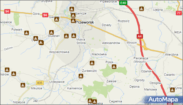 mapa Maćkówka, Maćkówka na mapie Targeo