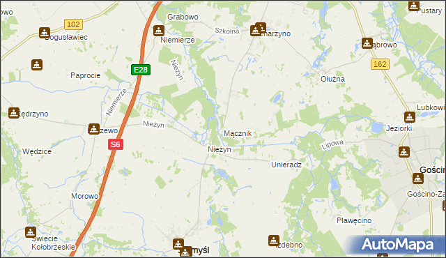 mapa Mącznik gmina Siemyśl, Mącznik gmina Siemyśl na mapie Targeo