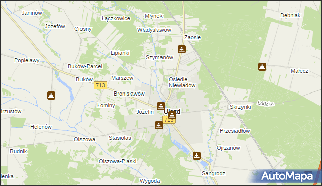 mapa Mącznik gmina Ujazd, Mącznik gmina Ujazd na mapie Targeo