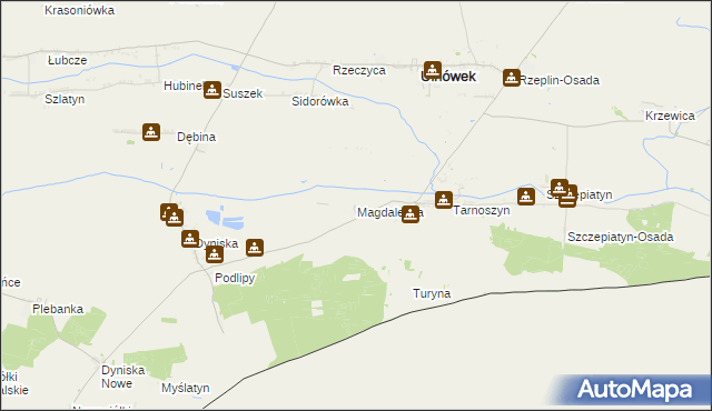 mapa Magdalenka gmina Ulhówek, Magdalenka gmina Ulhówek na mapie Targeo