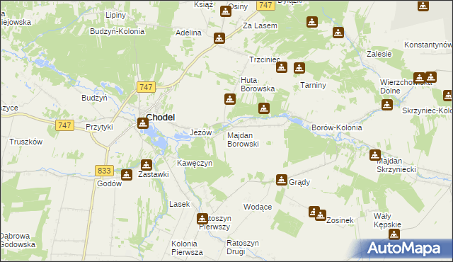 mapa Majdan Borowski, Majdan Borowski na mapie Targeo