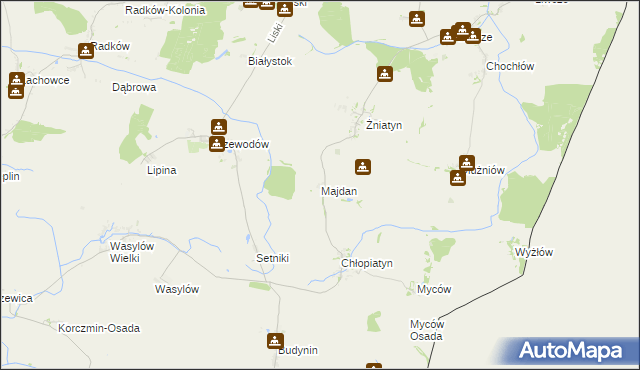 mapa Majdan gmina Dołhobyczów, Majdan gmina Dołhobyczów na mapie Targeo