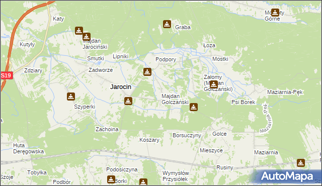 mapa Majdan Golczański, Majdan Golczański na mapie Targeo