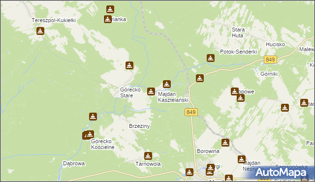 mapa Majdan Kasztelański, Majdan Kasztelański na mapie Targeo