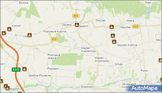 mapa Majdan Krasieniński, Majdan Krasieniński na mapie Targeo