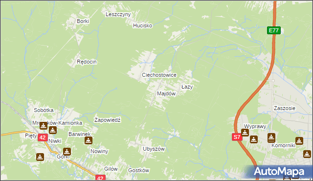 mapa Majdów, Majdów na mapie Targeo