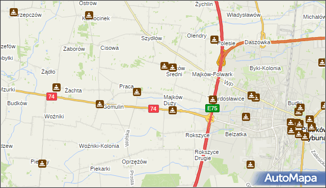 mapa Majków Duży, Majków Duży na mapie Targeo