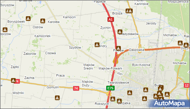 mapa Majków Mały, Majków Mały na mapie Targeo