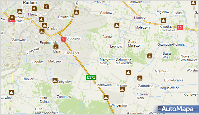 mapa Maków Nowy, Maków Nowy na mapie Targeo