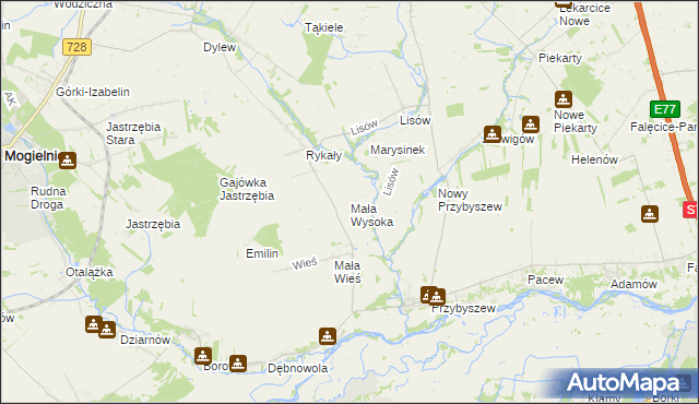 mapa Mała Wysoka, Mała Wysoka na mapie Targeo