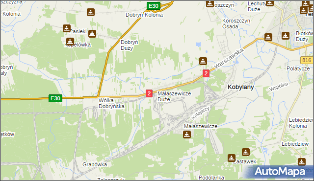 mapa Małaszewicze Duże, Małaszewicze Duże na mapie Targeo