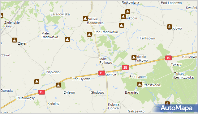 mapa Małe Pułkowo, Małe Pułkowo na mapie Targeo