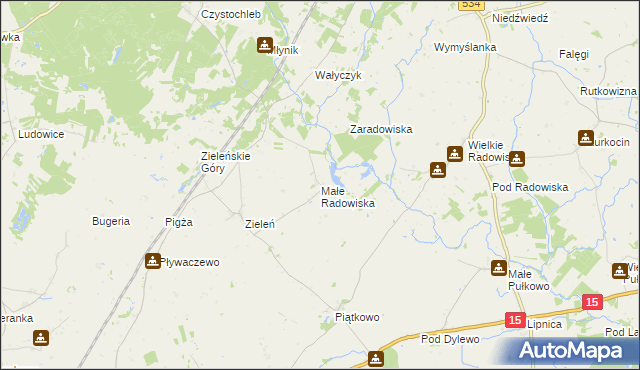 mapa Małe Radowiska, Małe Radowiska na mapie Targeo