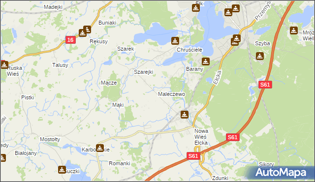 mapa Maleczewo, Maleczewo na mapie Targeo