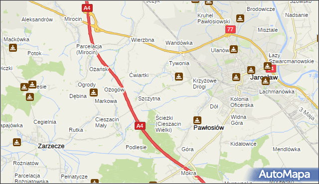 mapa Maleniska gmina Pawłosiów, Maleniska gmina Pawłosiów na mapie Targeo